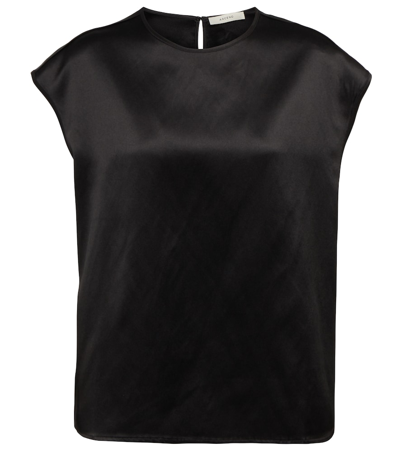 Shop Asceno Dasha Silk Top In Black