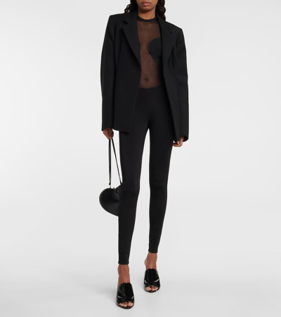 Alaïa Semi-sheer Bodysuit In Black