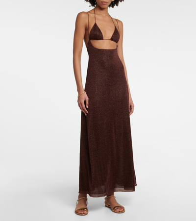 Oseree Oséree Lumière Kini Maxi Dress In Brown