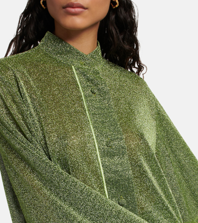 Shop Oseree Lumière Plumage Shirt In Green