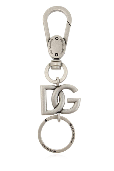 Shop Dolce & Gabbana Logo Plaque Keyring In Variante 2