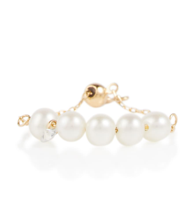 Shop Persée Aphrodite 18kt Gold Ring With Pearls And Diamonds