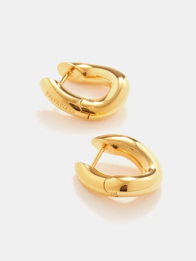 Balenciaga Loop Xxs Gold-tone Hoop Earrings In Shiny Gold | ModeSens