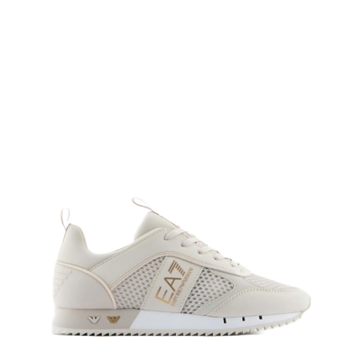 Shop Ea7 Sneakers In Moonbeam+gold