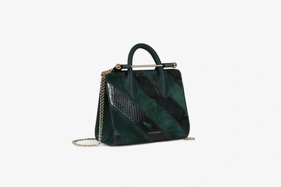 Shop Strathberry Top Handle Leather Mini Tote Bag In Green