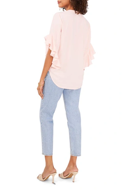 Vince Camuto Plus Size Ruffle Sleeve Henley Blouse In Summer Ros | ModeSens