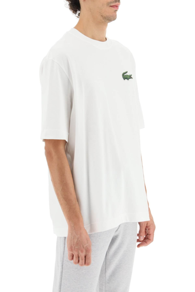 Shop Lacoste Maxi Logo Loose-fit T-shirt In White