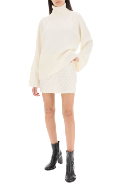 Shop Loulou Studio 'alsen' Cable Cashmere Knit Mini Skirt In White