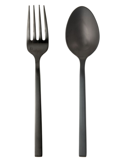 Shop Fortessa Arezzo 2-piece Serving Set In Brushed Black