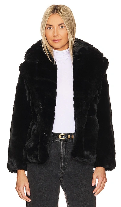 Shop Apparis Milly Faux Fur Jacket In Noir