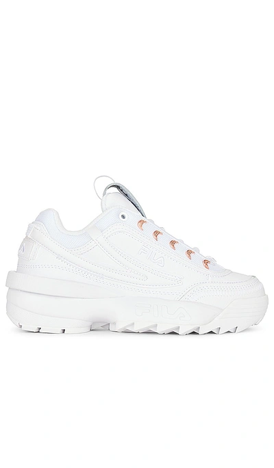 Fila Disruptor Ii Exp Pierced Sneakers In White & Rose Gold | ModeSens