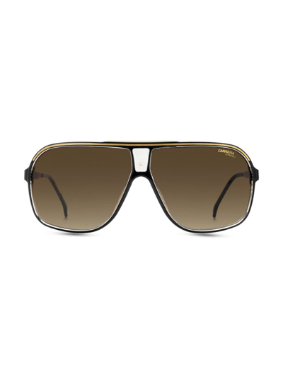 Shop Carrera Men's Grand Prix 64mm Navigator Sunglasses In Black Gold