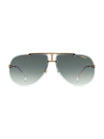 Shop Carrera Men's 65mm Aviator Sunglasses In Gold Green
