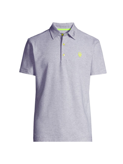 Shop Swag Golf Men's Drop 2.0 Swag Skull Slim-fit Polo Shirt In White Yellow