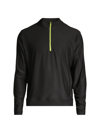 Shop Swag Golf Men's Drop 2.0 Stacked Skulls Jacquard Quarter-zip Sweater In Black Yellow