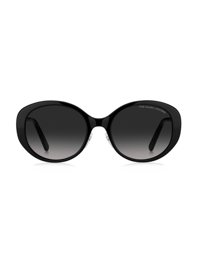 Shop Marc Jacobs Women's 54mm Gradient Oval Sunglasses In Black