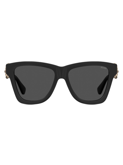 Shop Moschino Women's 54mm Square Sunglasses In Black