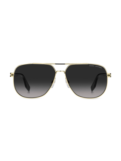 Shop Marc Jacobs Women's 60mm Gradient Aviator Sunglasses In Gold Black