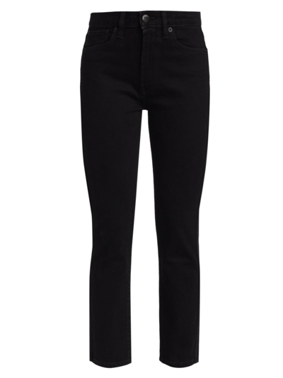 Shop 3x1 Women's Empire High-rise Cropped Jeans In Solid Noir