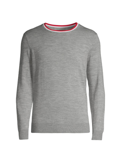 Shop Redvanly Men's Robinson Merino Wool Sweater In Iron