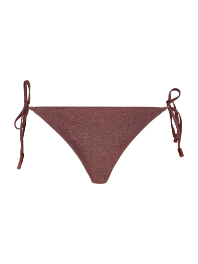 Shop Vilebrequin Women's Changeant Tie Bikini Bottom In Bourgogne