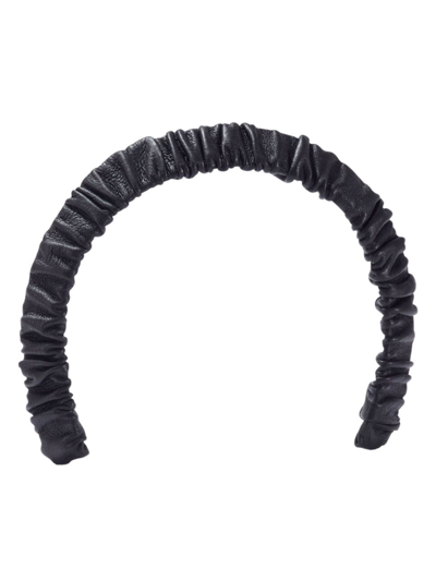 Shop Lelet Ny Women's Ruched Leather Headband In Black