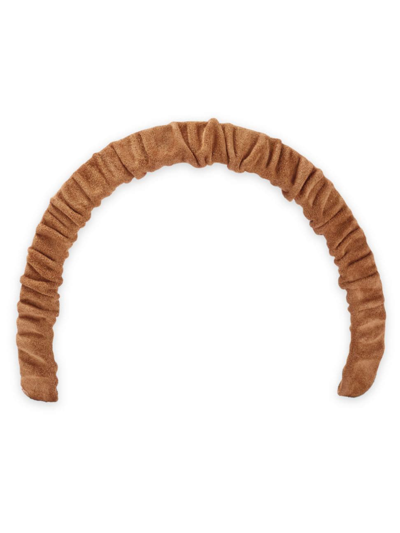 Shop Lelet Ny Women's Ruched Suede Headband In Brown