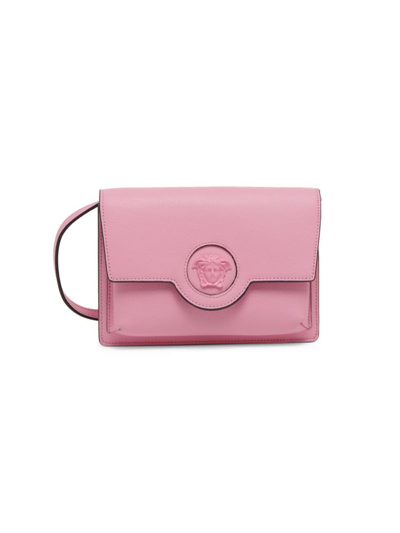 Shop Versace Women's Mini La Medusa Leather Pocket Crossbody Bag In Baby Pink