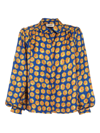 Shop Lisou Women's Printed Silk Twill Button-front Shirt In Daisy