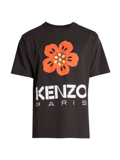 Shop Kenzo Men's Boke Flower Logo Cotton Jersey T-shirt In Black