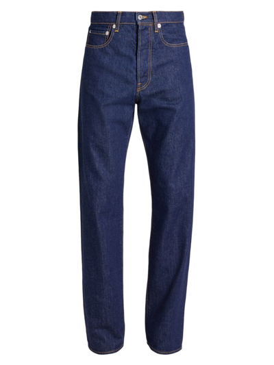 Shop Kenzo Men's Asagao Straight-leg Jeans In Rinse Blue Denim