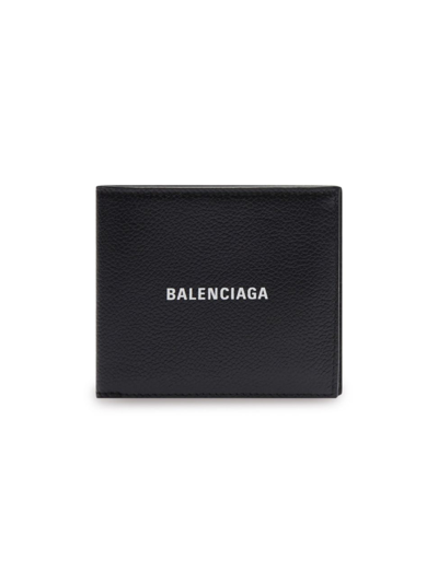 Shop Balenciaga Men's Cash Square Folded Coin Wallet In Black White