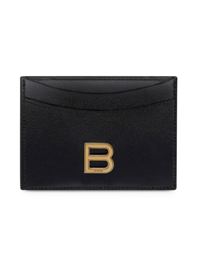 Shop Balenciaga Women's Hourglass Card Holder In Black