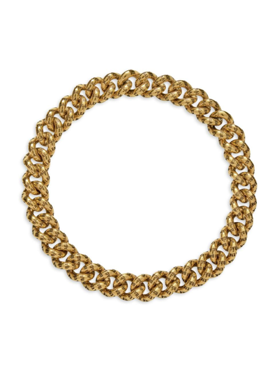 Shop Balenciaga Women's Logo Necklace In Antique Gold