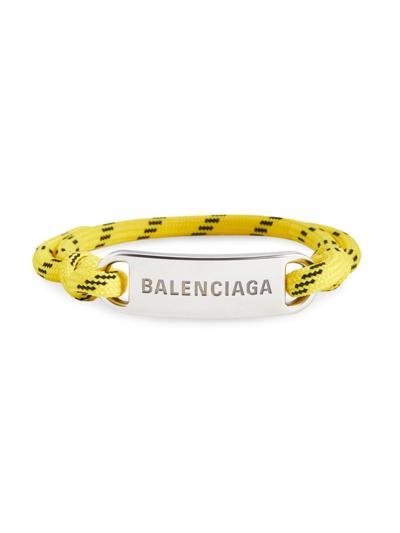 Shop Balenciaga Women's Plate Bracelet In Yellow Black