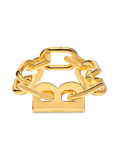 Shop Balenciaga Women's B Chain Xxl Bracelet In Shiny Gold