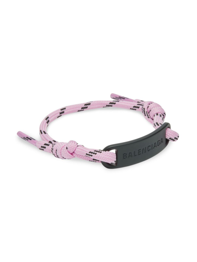 Shop Balenciaga Women's Plate Bracelet In Pink Black