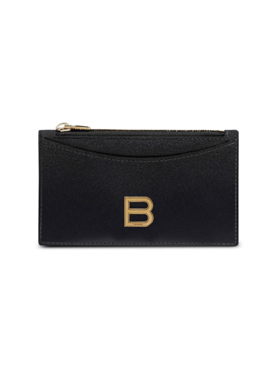 Shop Balenciaga Women's Hourglass Long Coin And Card Holder In Black