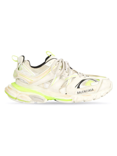 Shop Balenciaga Women's Track Sneaker Worn-out In White Yellow