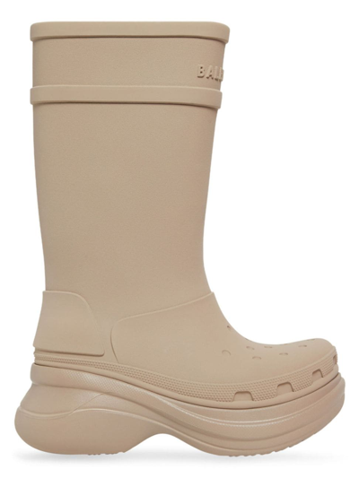 Balenciaga X Crocs Platform Boots In Beige | ModeSens