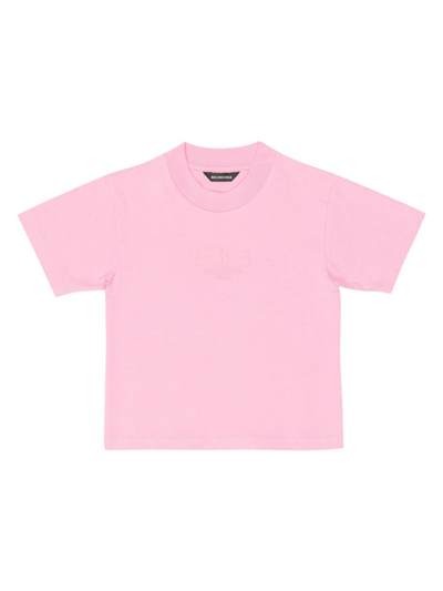 Shop Balenciaga Kid's Bb Paris Icon T-shirt In Pink Pink