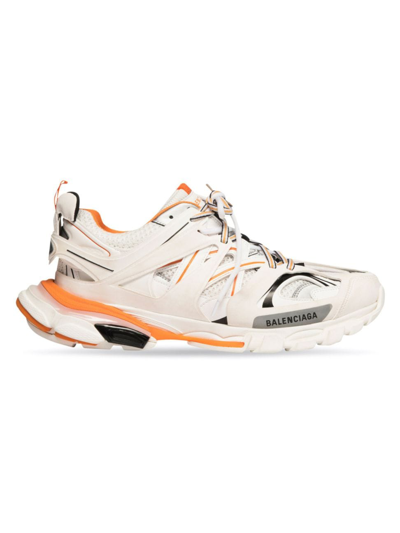 Shop Balenciaga Men's Track Sneaker In White Orange