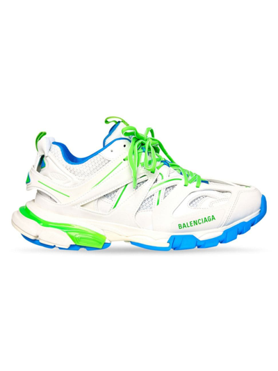 Shop Balenciaga Men's Track Sneaker In White Green Blue