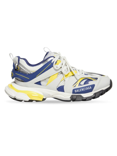 Shop Balenciaga Men's Track Sneakers In Navy Yellow Grey