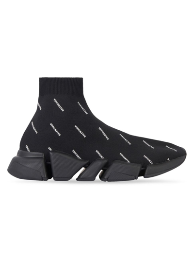 Shop Balenciaga Men's Speed 2.0 Recycled Knit Sneaker In Black White