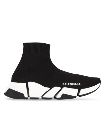Shop Balenciaga Men's Speed 2.0 Recycled Knit Sneaker In Black White Black