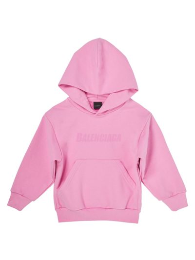 Shop Balenciaga Little Kid's & Kid's Caps Hoodie In Pink Pink