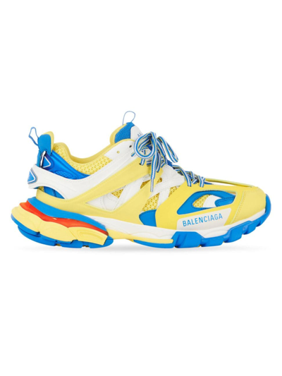 Shop Balenciaga Men's Track Led Sneaker In Yellow Blue White