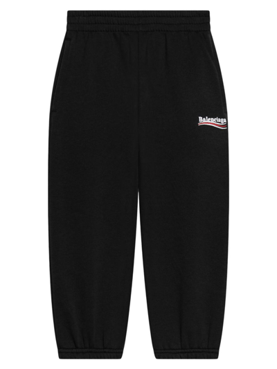 Shop Balenciaga Kid's Political Campaign Jogging Pants In Black White