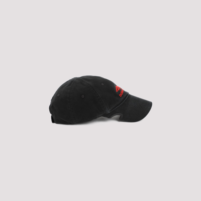 Shop Balenciaga Icon Cotton Baseball Cap Hat In Black